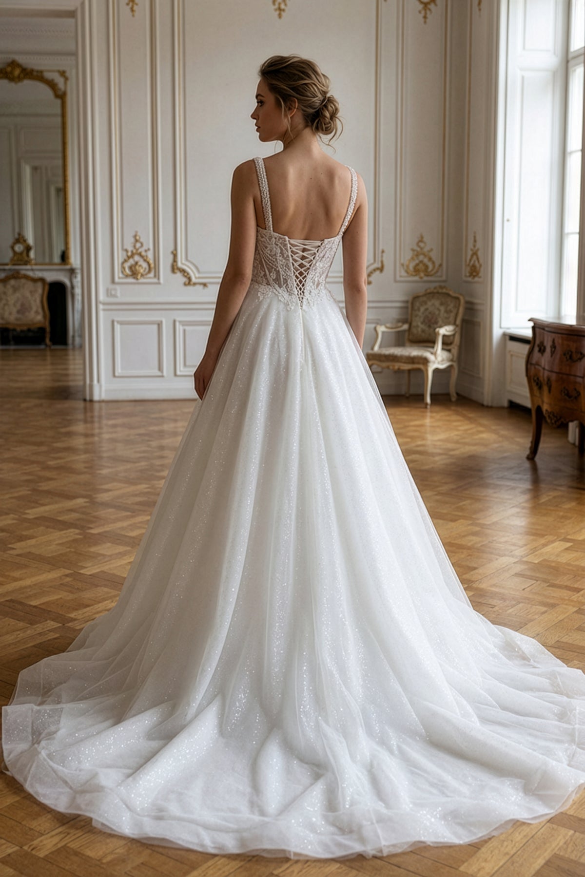 Annabella Helen Gelinlik – Işıltı ve Transparan Detayların Bir Araya Geldiği, Hafif ve Feminen Siluet
