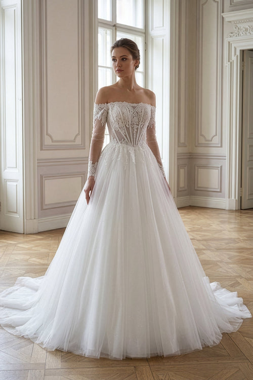 Annabella Gelinlik – Transparan Dantel Detaylı, Kuyruk Uzantılı Zarif Tasarım - Annabella Bridal – Modern ve Zamansız Gelinlik Tasarımları - Annabella