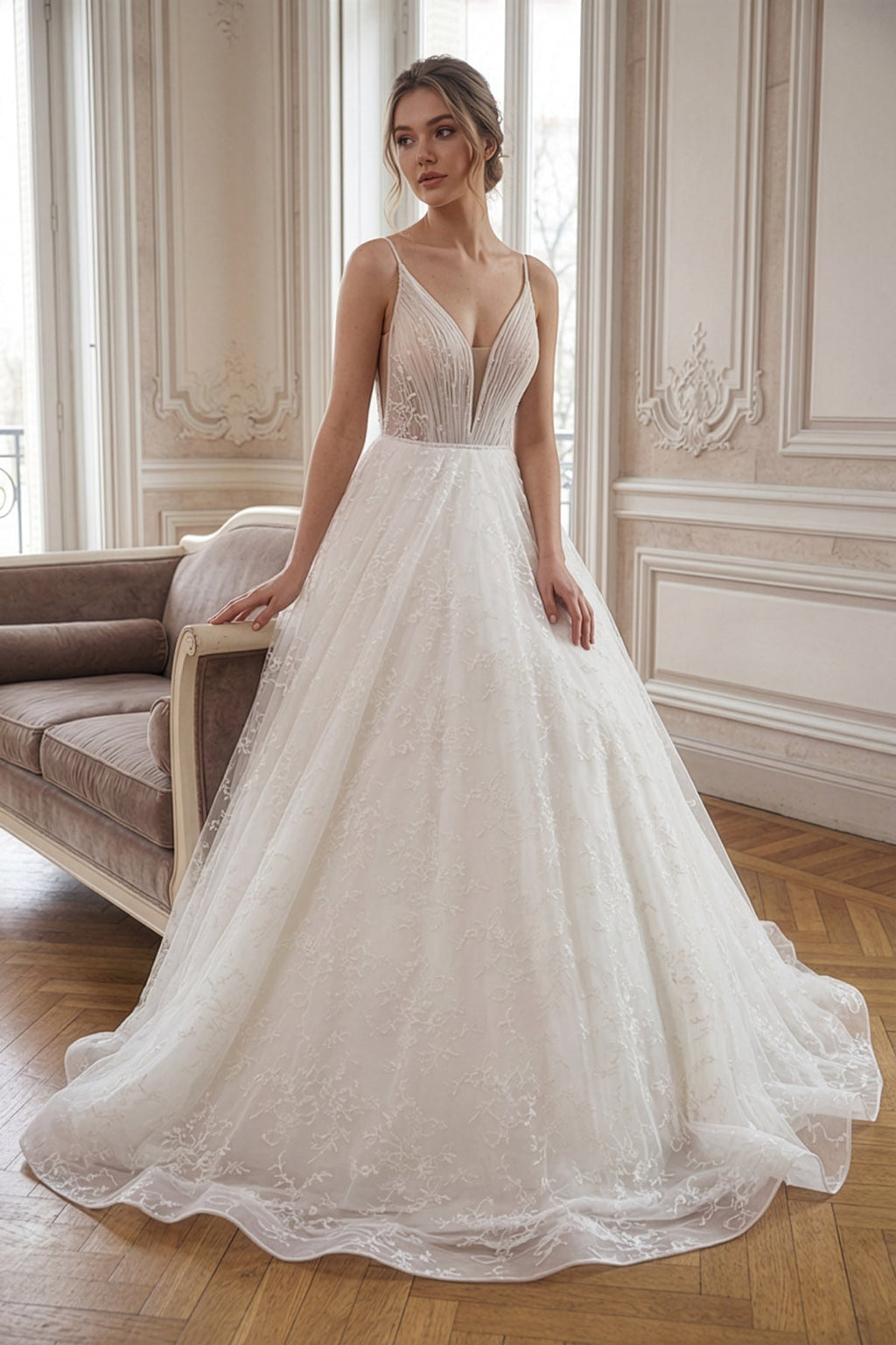Annabella Helen Gelinlik – Lez Dantel ve Drapeli Beden Detaylı - Annabella Bridal – Modern ve Zamansız Gelinlik Tasarımları - Annabella