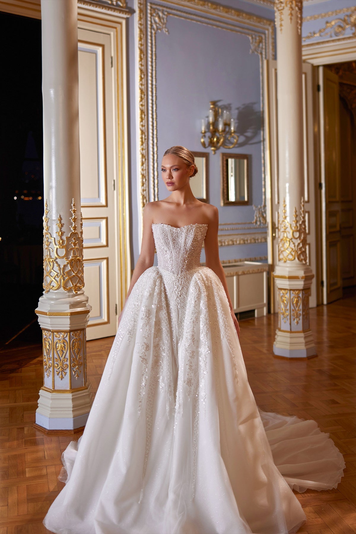 Kristal İşlemeli Straplez Balık Prenses 2'si 1 Arada Gelinlik | Annabella Bridal - Annabella Bridal – Gelinlik Tasarımları